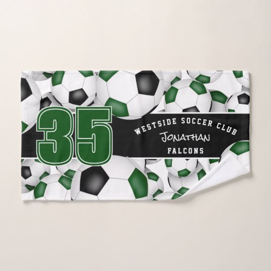 Veel groen zwart team kleuren voetballen handdoek (Handdoek)