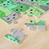 Veel groene katten ontwerpen puzzel (Zijkant)
