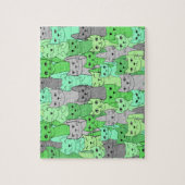 Veel groene katten ontwerpen puzzel (Verticaal)