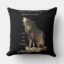 Veel grote stemmen Inspirerend Wolf Quote Kussen
