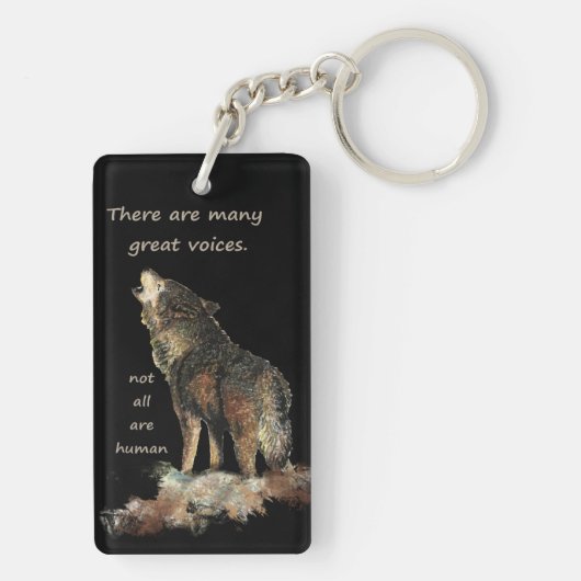 Veel grote stemmen Inspirerend Wolf Quote Sleutelhanger (achterkant)