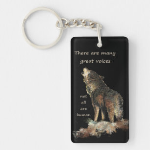 Veel grote stemmen Inspirerend Wolf Quote Sleutelhanger
