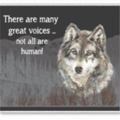 Veel grote stemmen niet alle menselijke wolf citer sticker (Voorkant)