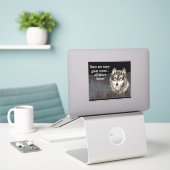 Veel grote stemmen niet alle menselijke wolf citer sticker (Laptop op bureau)