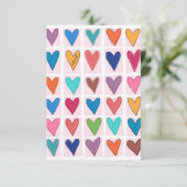 Veel harten bedankkaart (Staand voorkant)