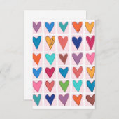 Veel harten bedankkaart (Voorkant / Achterkant)