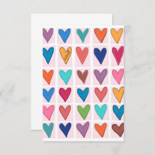 Veel harten bedankkaart (Voorkant / Achterkant)
