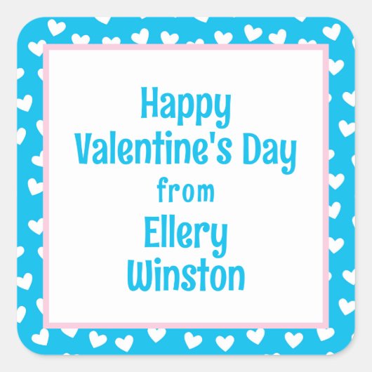 Veel harten Classroom Valentijnsdag Vierkante Sticker (Voorkant)