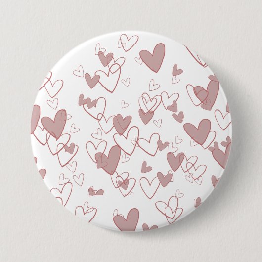 Veel Harten Grote Ronde Badge (7,6 cm) Button 7,6 Cm (Voorkant)