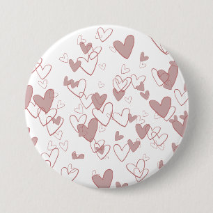 Veel Harten Grote Ronde Badge (7,6 cm) Button 7,6 Cm