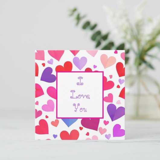 Veel harten kaart (Staand voorkant)