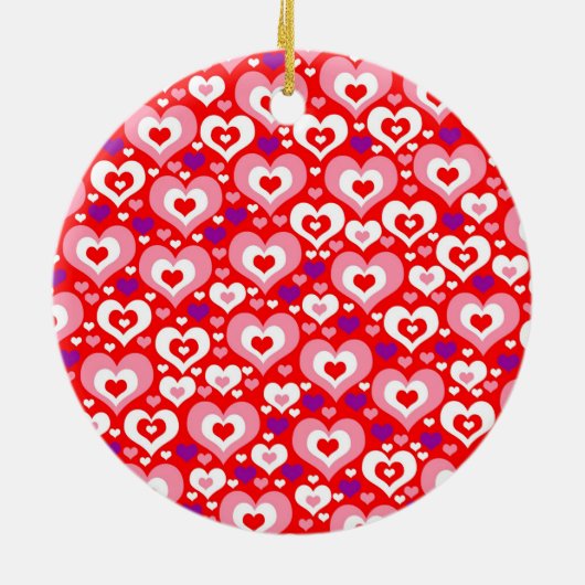 Veel harten Valentijnsdag Ornament (Achterkant)