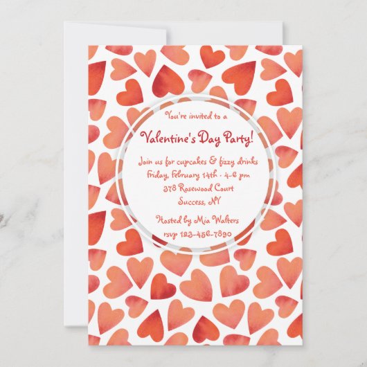 Veel Harten Valentijnsdag Uitnodigingen (Voorkant)