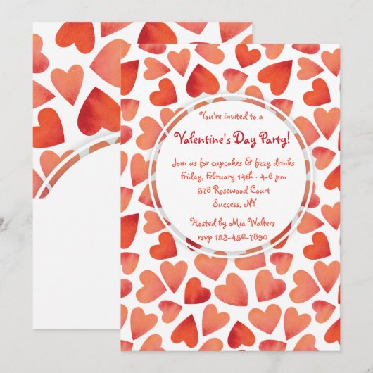 Veel Harten Valentijnsdag Uitnodigingen (Voorkant / Achterkant)