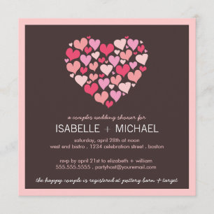 Veel hartenparen Wedding Shower-uitnodiging Kaart