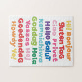 Veel Hellos Typografie Puzzle Legpuzzel (Horizontaal)