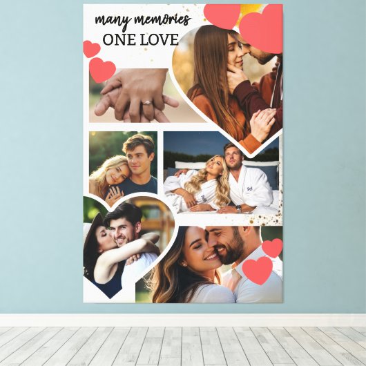 Veel Herinneringen Eén Liefde Aangepaste Collage Canvas Afdruk (Insitu (Houten vloer))