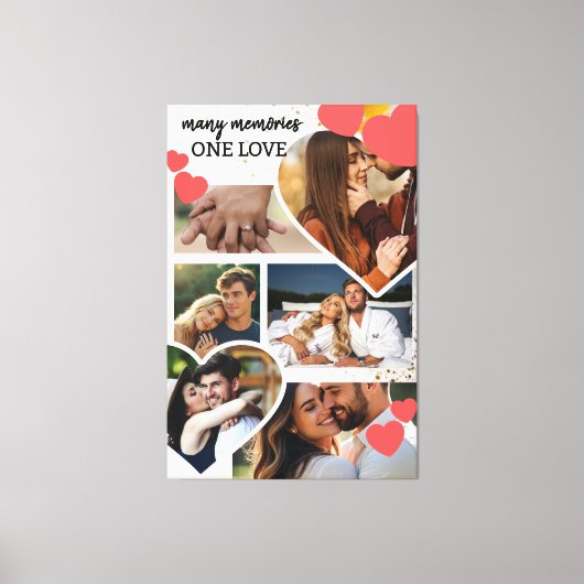 Veel Herinneringen Eén Liefde Aangepaste Collage Canvas Afdruk (Voorkant)