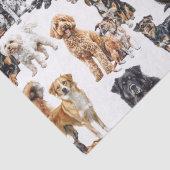 Veel honden en een kat tissuepapier (Detail)