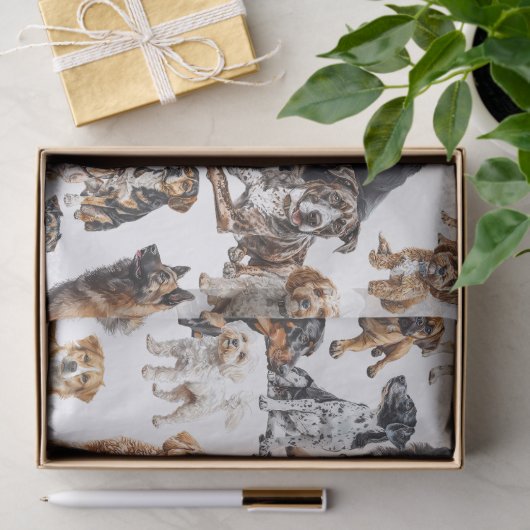 Veel honden en een kat tissuepapier (Geschenk)