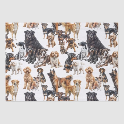 Veel honden en een kat tissuepapier (Voorkant)