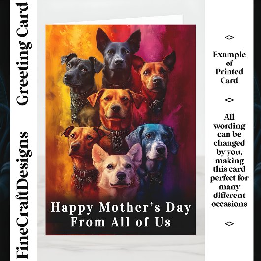 Veel honden Kleurrijke Achtergrond CT6 Custom Moth Kaart