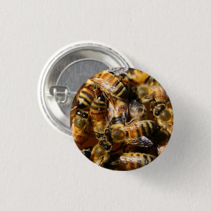 Veel honingbijen ronde button 3,2 cm