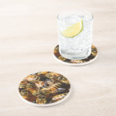 Veel honingbijen zandsteen onderzetter (Zijkant)