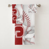 Veel honkballen aangepaste speler en team naam bad handdoek (Insitu)