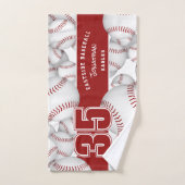 Veel honkballen aangepaste speler en team naam bad handdoek (Handdoek)