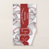 Veel honkballen aangepaste speler en team naam handdoek (Handdoek)