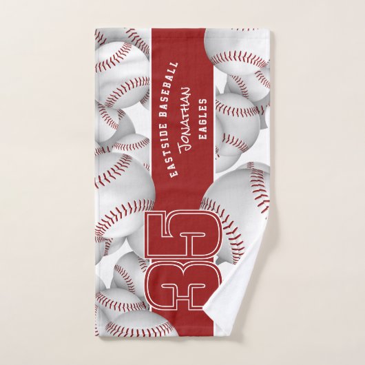 Veel honkballen aangepaste speler en team naam handdoek (Handdoek)