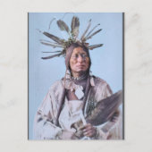 Veel hoorns. Sioux Man. (circa 1890) Briefkaart (Voorkant)