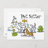 Veel huisdieren briefkaart (Voorkant / Achterkant)