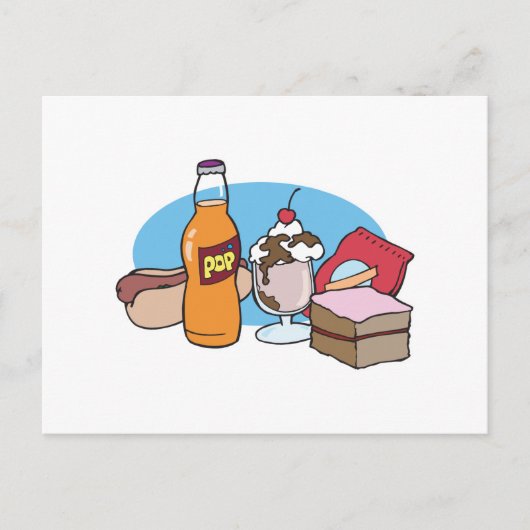 veel junkfood briefkaart (Voorkant)