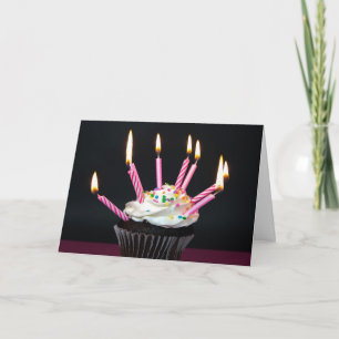 Veel kaarsen op Cupcake Kaart