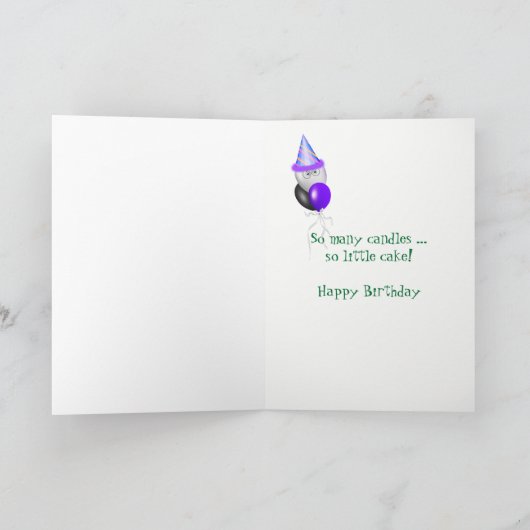 veel kaarsen op verjaardagstaart kaart (Binnen)