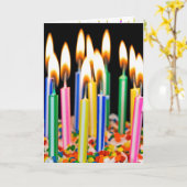 Veel kaarsen van de Birthday op Cake Kaart (Gele Bloem)