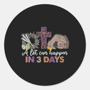 Veel kan er gebeuren in 3 dagen Pasen Religieuze V Ronde Sticker