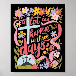 Veel Kan Gebeuren In 3 Dagen Pasen Religieuze Vrou Poster