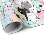 Veel kat inpakpapier (Rol Hoek)