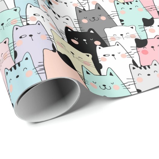 Veel kat inpakpapier (Rol Hoek)