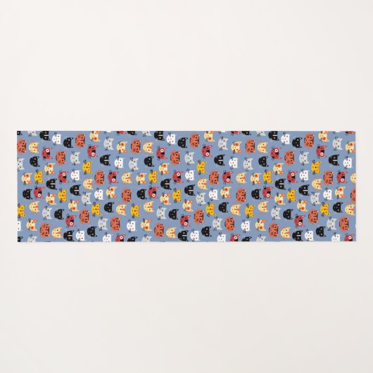 Veel katten blauw yogamat (Achterkant (horizontaal))