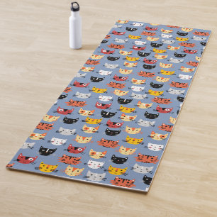 Veel katten blauw yogamat