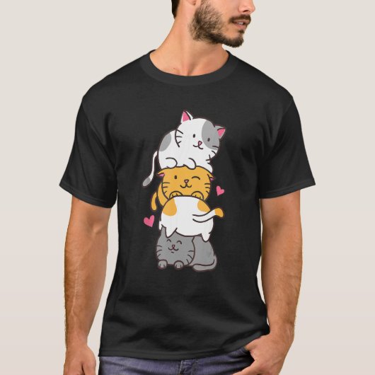 Veel katten die ronddraaien met puzzelkat t-shirt (Voorkant)