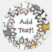 Veel katten ronde sticker (Voorkant)