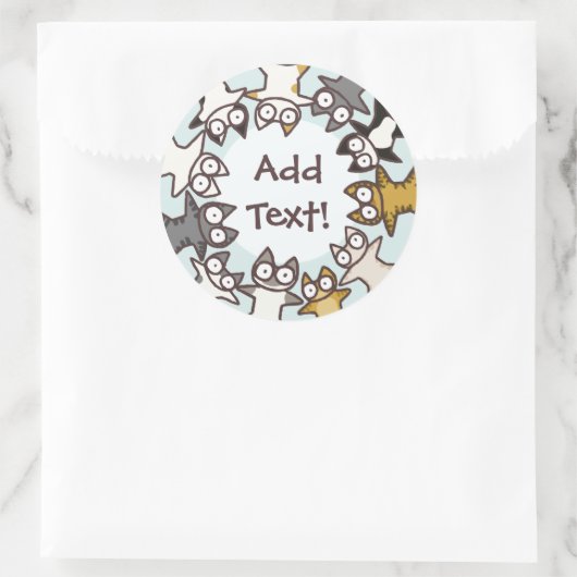 Veel katten ronde sticker (Tas)