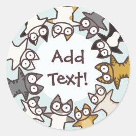 Veel katten ronde sticker