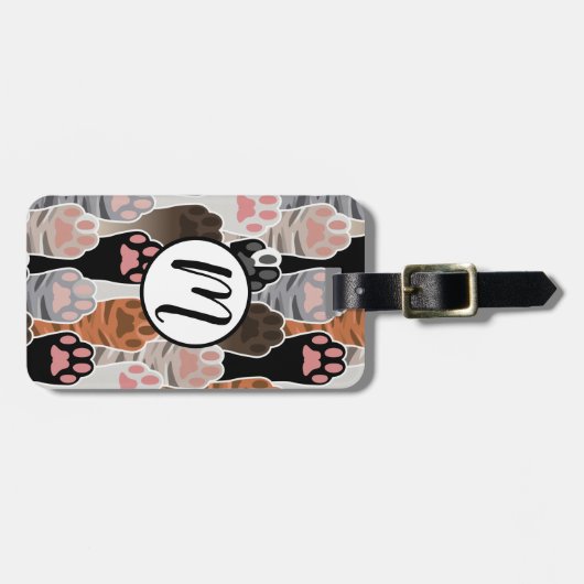 Veel kattepoten bagagelabel (Voorkant horizontaal)