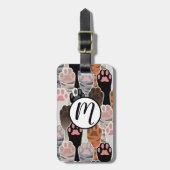 Veel kattepoten bagagelabel (Voorkant verticaal)